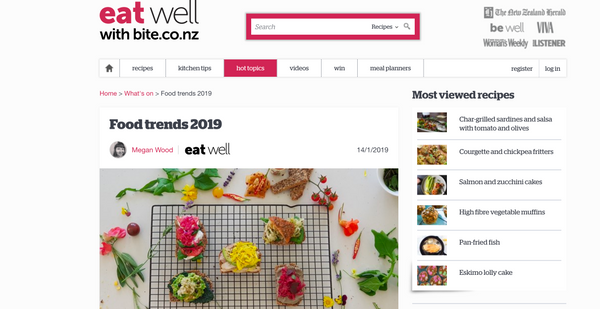 Food trends 2019 by bite.co.nz