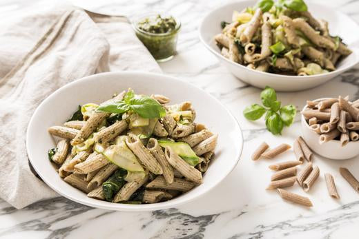 Protein Pasta with Courgette and Basil Pesto
