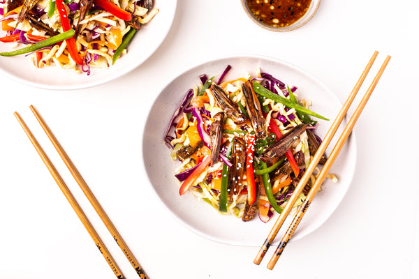 Asian Style Crispy Noodle Salad with Locusts
