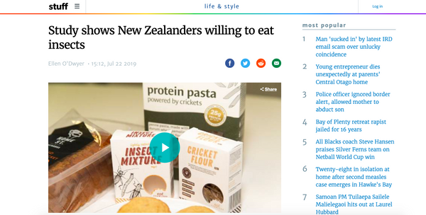 Study shows New Zealanders willing to eat insects - STUFF