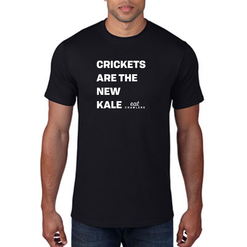 Eat Crawlers cotton "Crickets are the new kale" MENS t-shirt