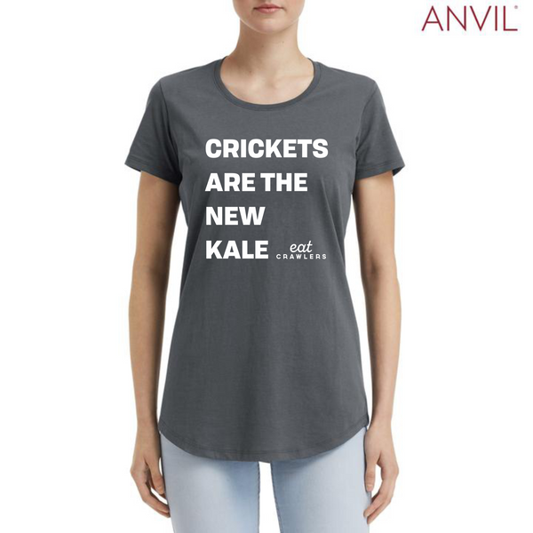 Eat Crawlers cotton "Crickets are the new kale" LADIES t-shirt
